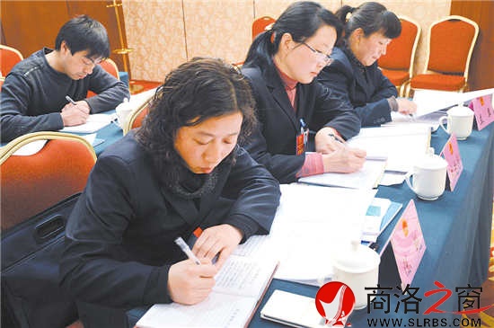 柞水團代表正在認真撰寫建議。 （記者 李敏 費翔 攝）